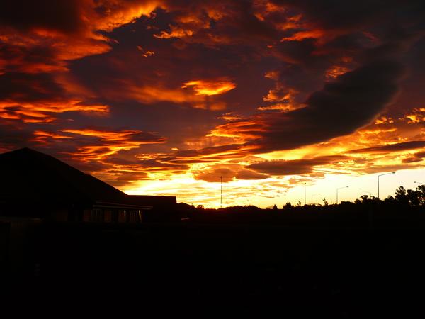 Sunset at Rolleston Friday 6 December 2013